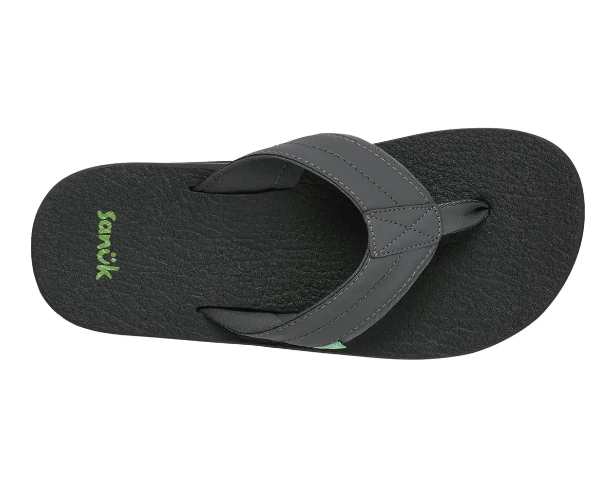 Sanuk Beer Cozy IV Mens Flip Flops - Memory Foam Beach Sandals, Charcoal, 11 | All-Day Comfort & Eco-Friendly - view 8
