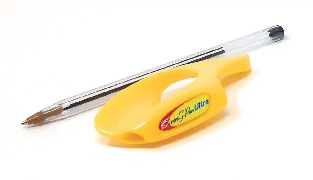 RinG-Pen Ultra Yellow Grip Aid for Pens & Pencils, Small (15ml / 0.5 Fl Oz) | Aids Writing & Art Tools - main product image