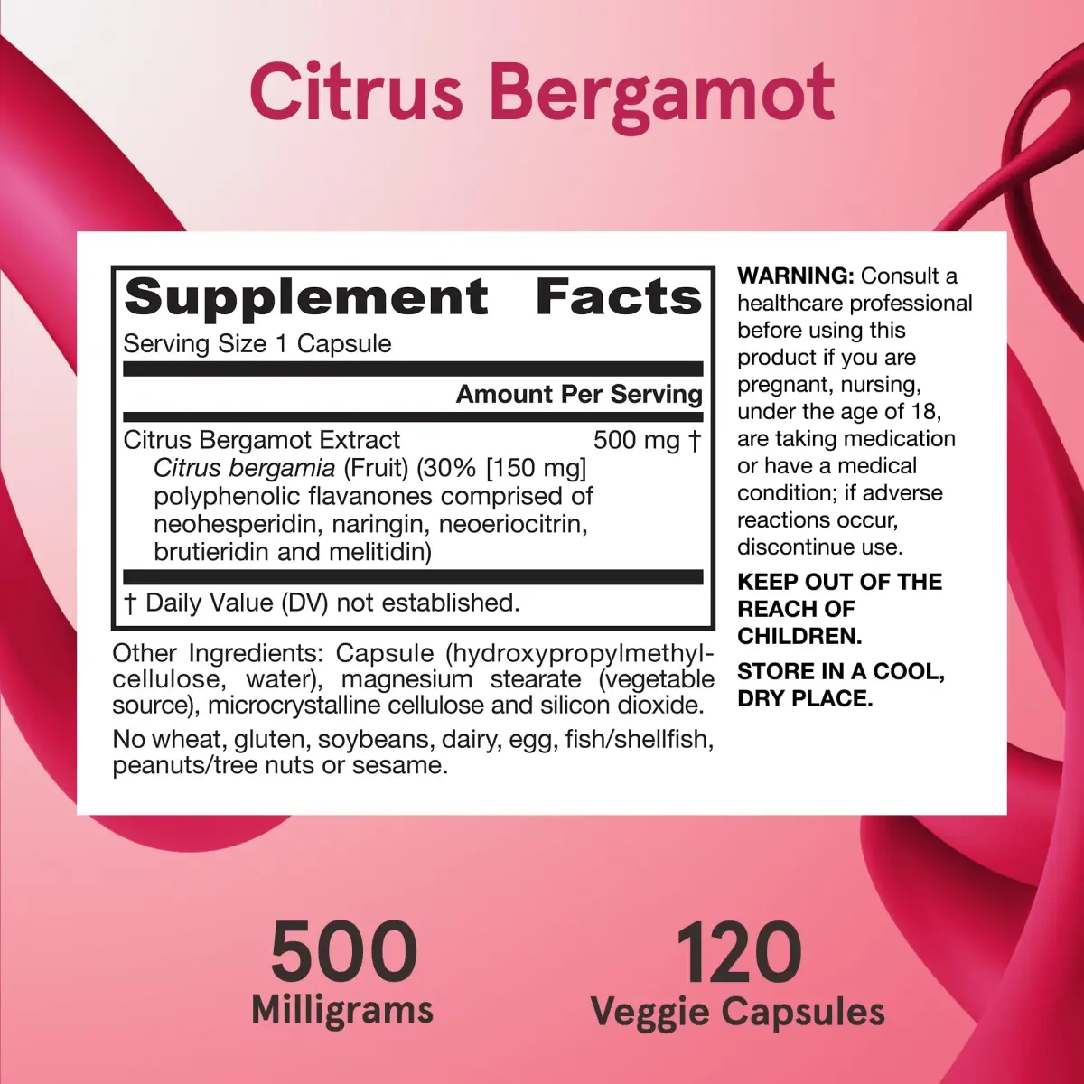 Jarrow Formulas Citrus Bergamot 500 mg Veggie Capsules | 120 Servings (Vegan, Gluten-Free) - view 6