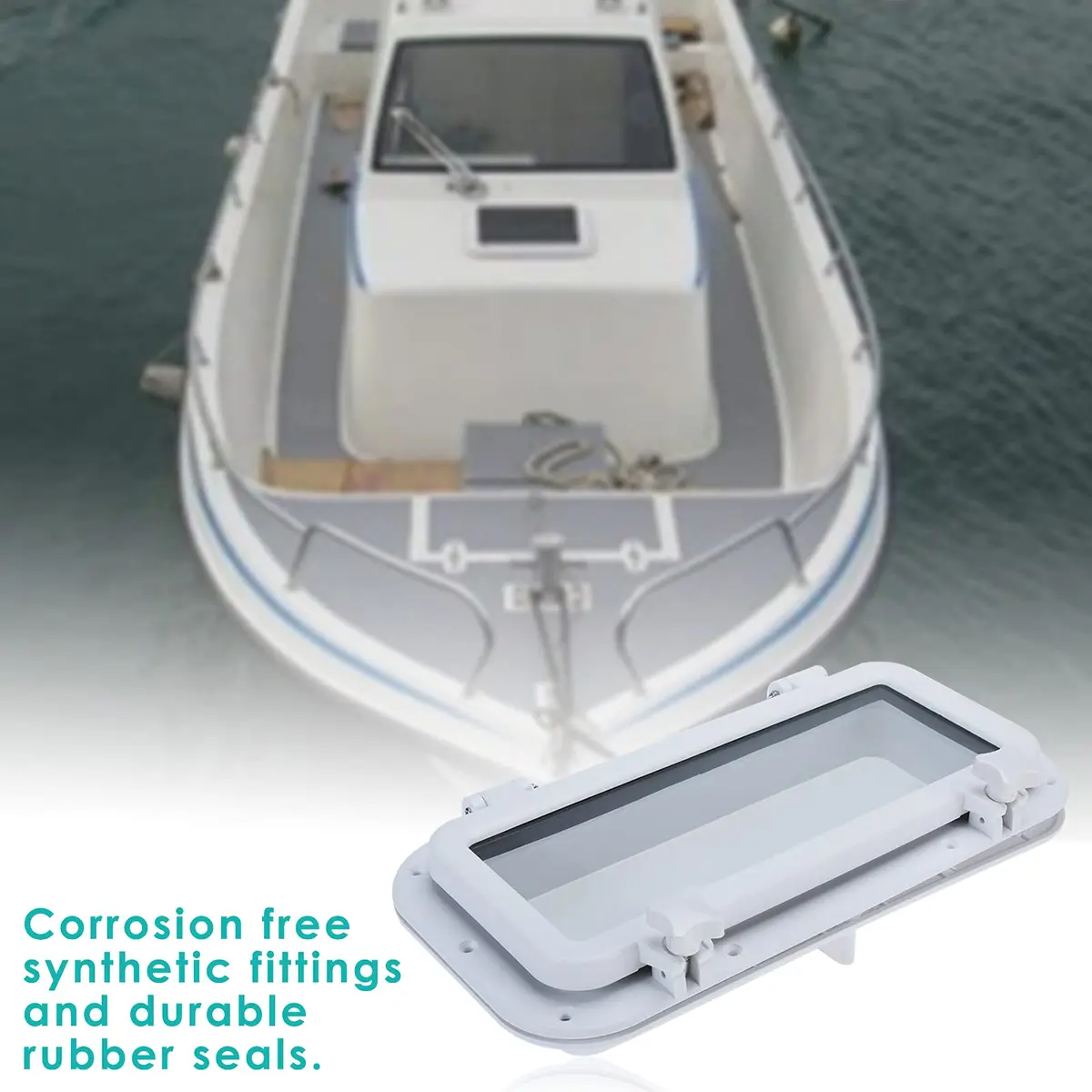 Amarine Made 15.7"x7.9" Porthole Window White | Marine-Grade ABS, Easy Install, Waterproof - view 7