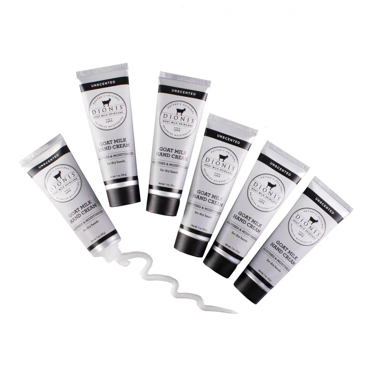 Dionis Goat Milk Hand Cream Unscented 1 oz (29.57 ml) 6-Pack | Nourishes Dry, Cracked Hands - main product image