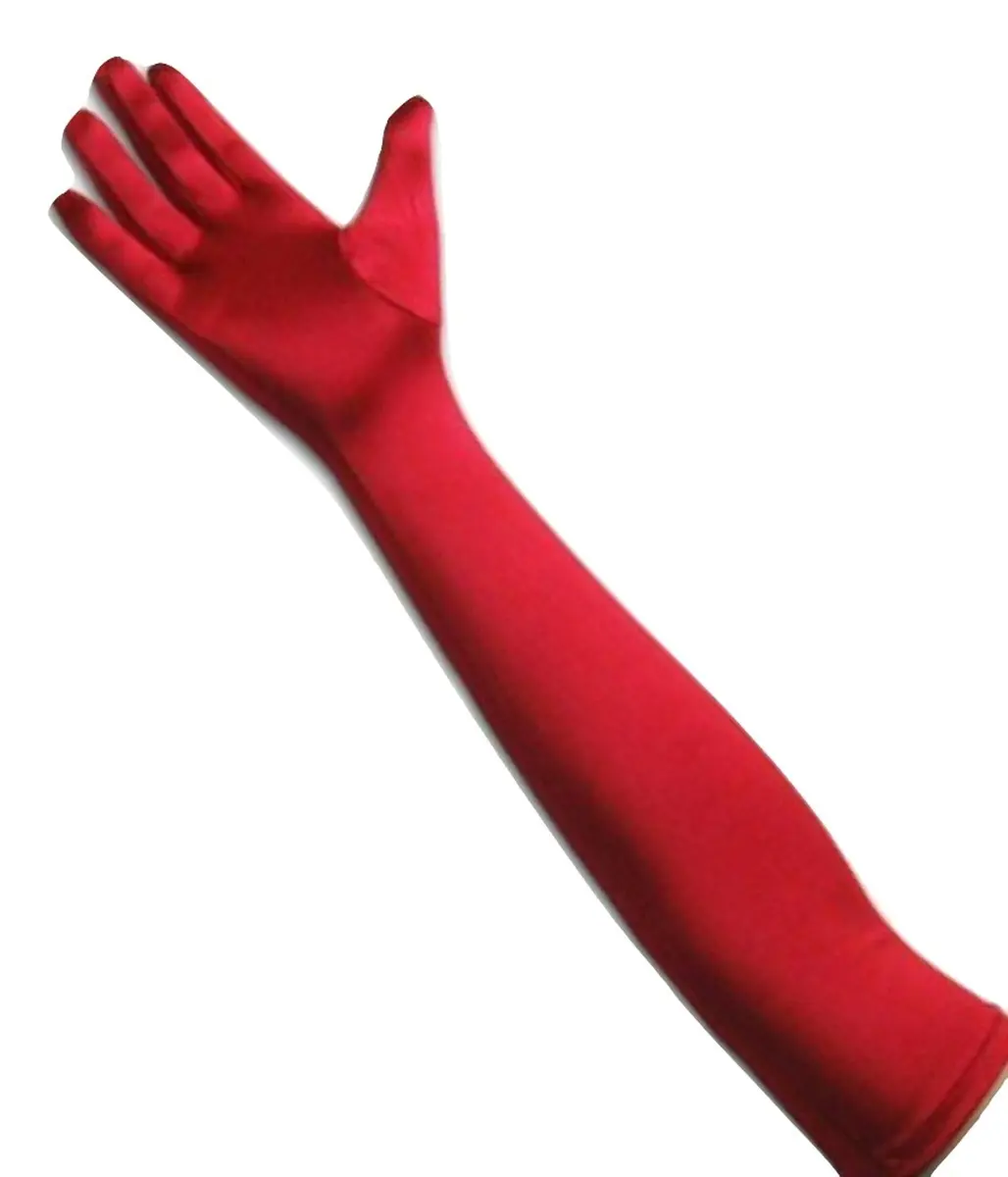 Tapp Collections Classic Adult Satin Gloves 22" Long Red | Elegant Opera Length for Formal Occasions - main product image
