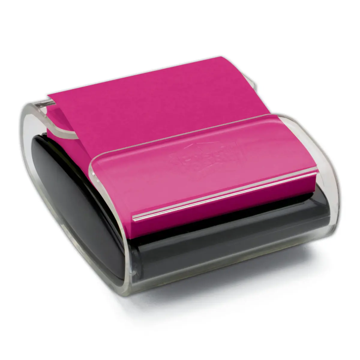 Post-it Pop-up Notes Dispenser, 3x3 in, Black Base Clear Top, Pack Includes Dispenser and 2 Pads of Pop-up Notes | Desk Organizer for Notes & Reminders - main product image