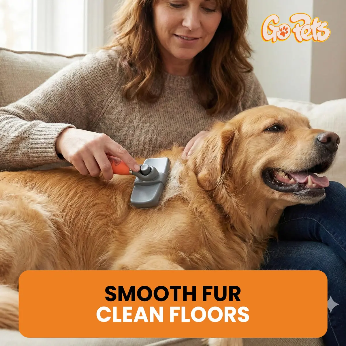 GoPets Self-Cleaning Slicker Brush for Dogs & Cats | Dematting & Deshedding, 4 Inch Wide - view 6