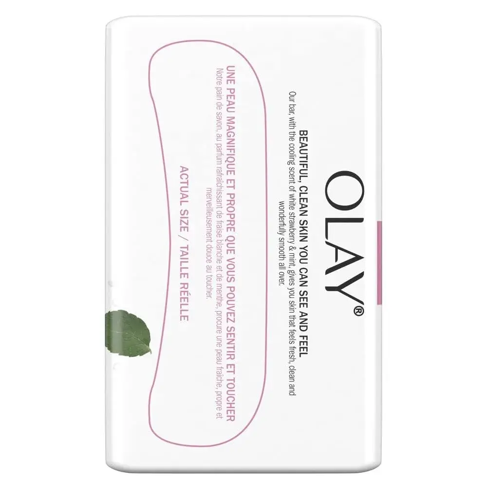 Olay Fresh Outlast Cooling White Strawberry & Mint Bar Soap 4-Pack | Hydrates Skin with 10x More Moisturizers - view 2
