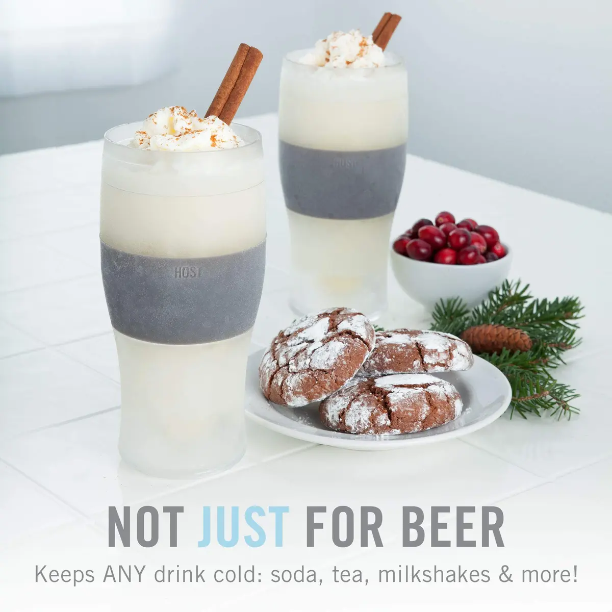 Host Freeze Beer Glasses, Set of 2, 16 oz Pint Tumblers | Keep Beer Ice Cold for Hours - view 6