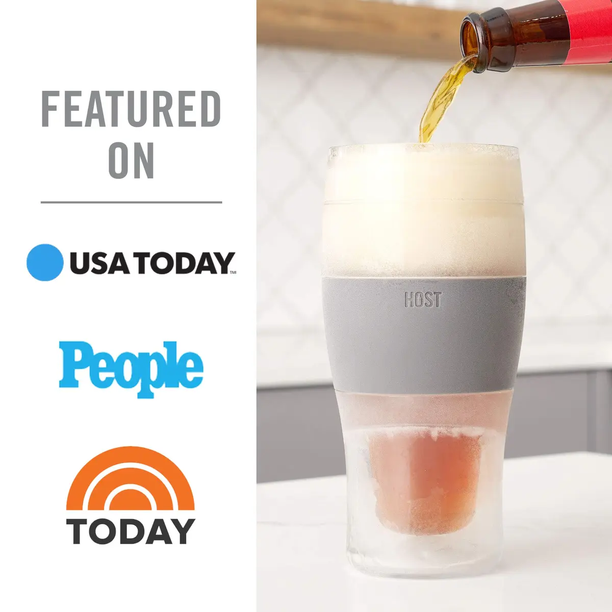 Host Freeze Beer Glasses, Set of 2, 16 oz Pint Tumblers | Keep Beer Ice Cold for Hours - view 8
