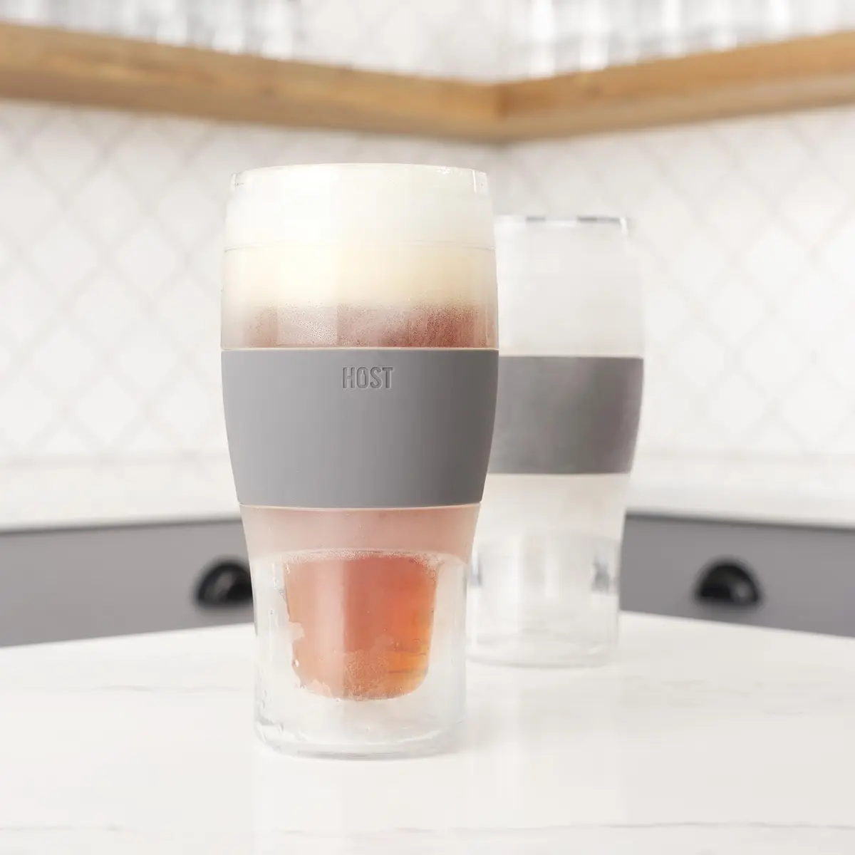Host Freeze Beer Glasses, Set of 2, 16 oz Pint Tumblers | Keep Beer Ice Cold for Hours - view 9