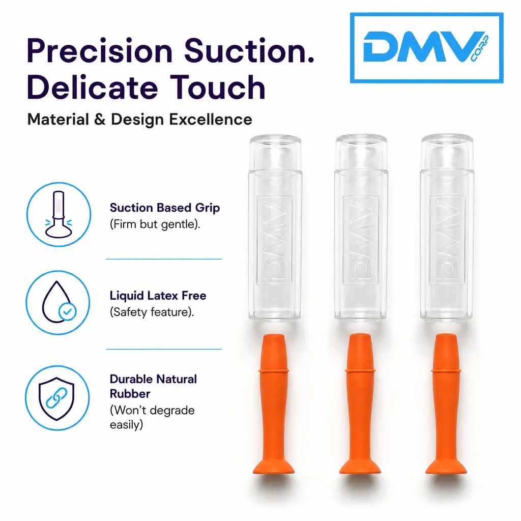 DMV Ultra Contact Lens Remover Tool Applicator Made in USA 3 Pack - Orange | Durable, Safe & Effective for Hard Lenses - view 6
