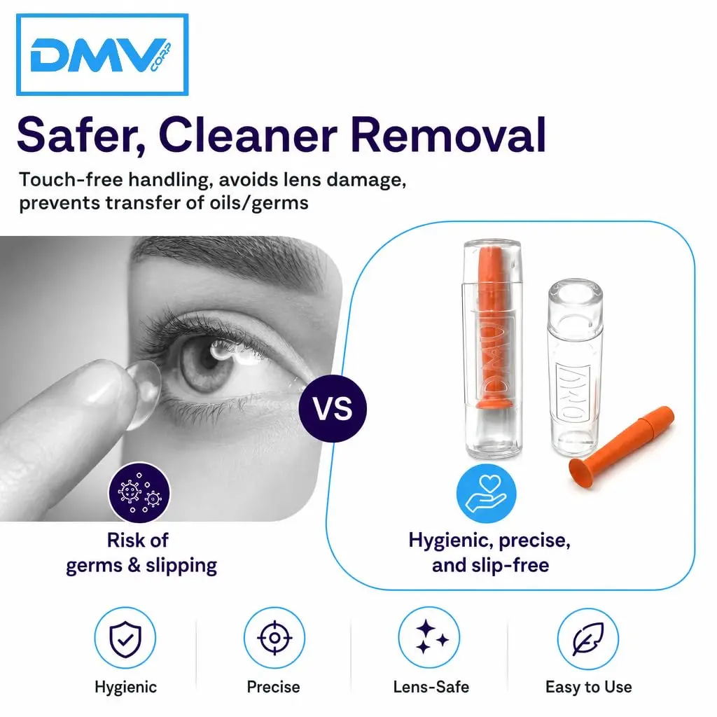 DMV Ultra Contact Lens Remover Tool Applicator Made in USA 3 Pack - Orange | Durable, Safe & Effective for Hard Lenses - view 4