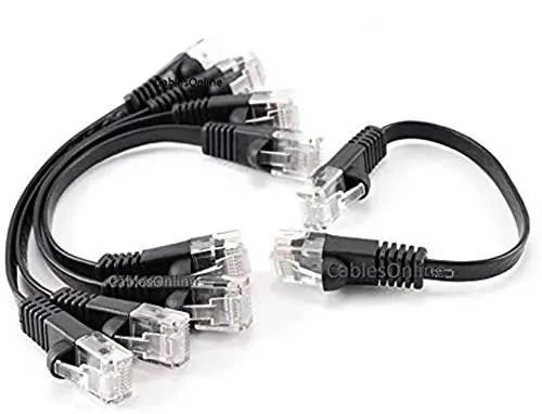 CablesOnline 5-Pack 6-inch CAT6 UTP Ethernet Patch Cable Black | 550MHz Gigabit Network Connectivity - main product image
