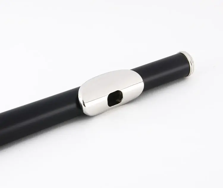 GLORY Closed Hole C Flute with Case, Tuning Rod & Gloves, Black/Silver | Brass & Woodwind Instrument - view 4