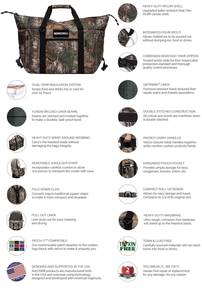 NorChill 12 Can Insulated Soft Sided Cooler, Realtree Xtra Camo | Durable, Insulated & Camouflage for Outdoors - view 8
