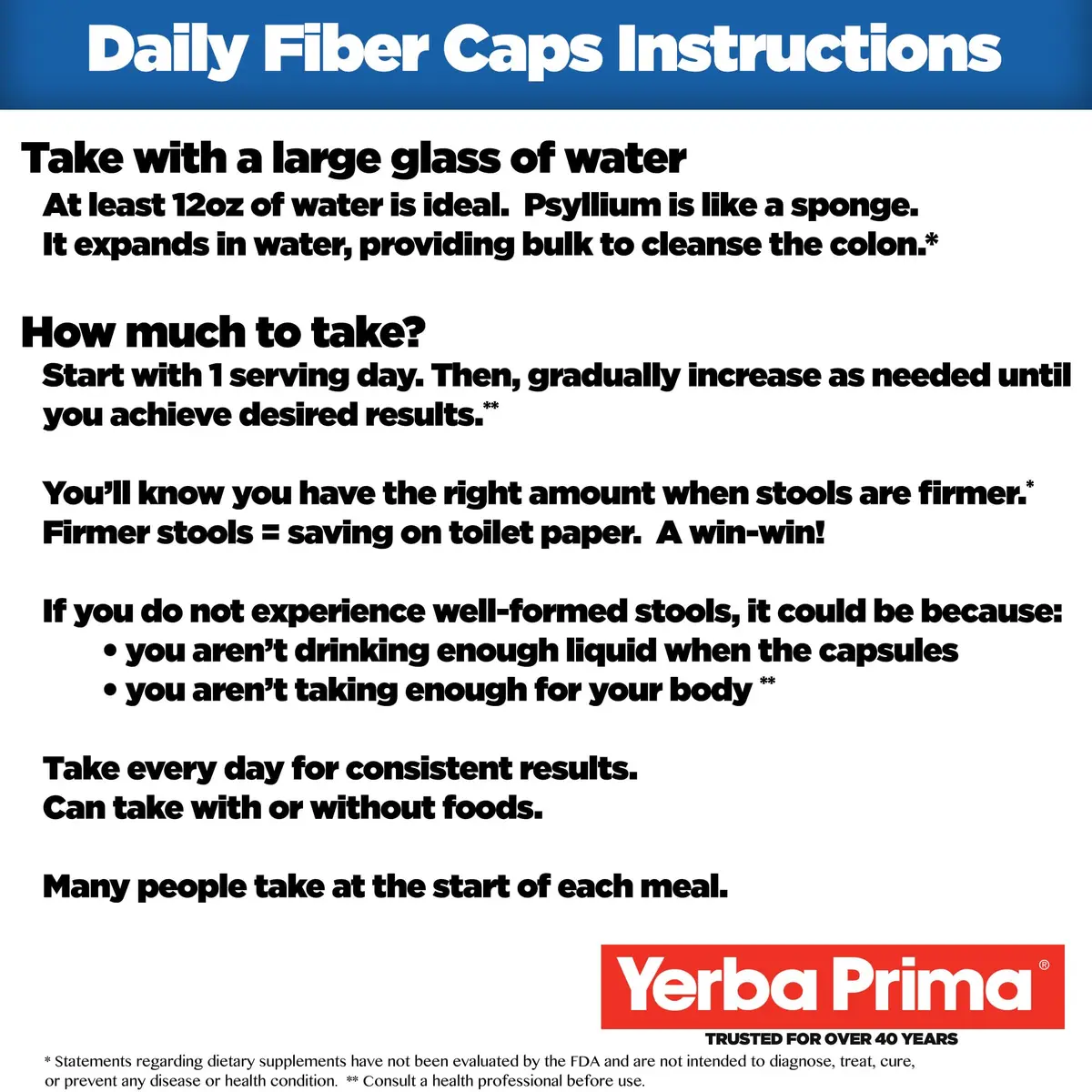 Yerba Prima Daily Fiber Formula 180 caps | Vegan, Non-GMO, Gluten-Free for Gut Health - view 4