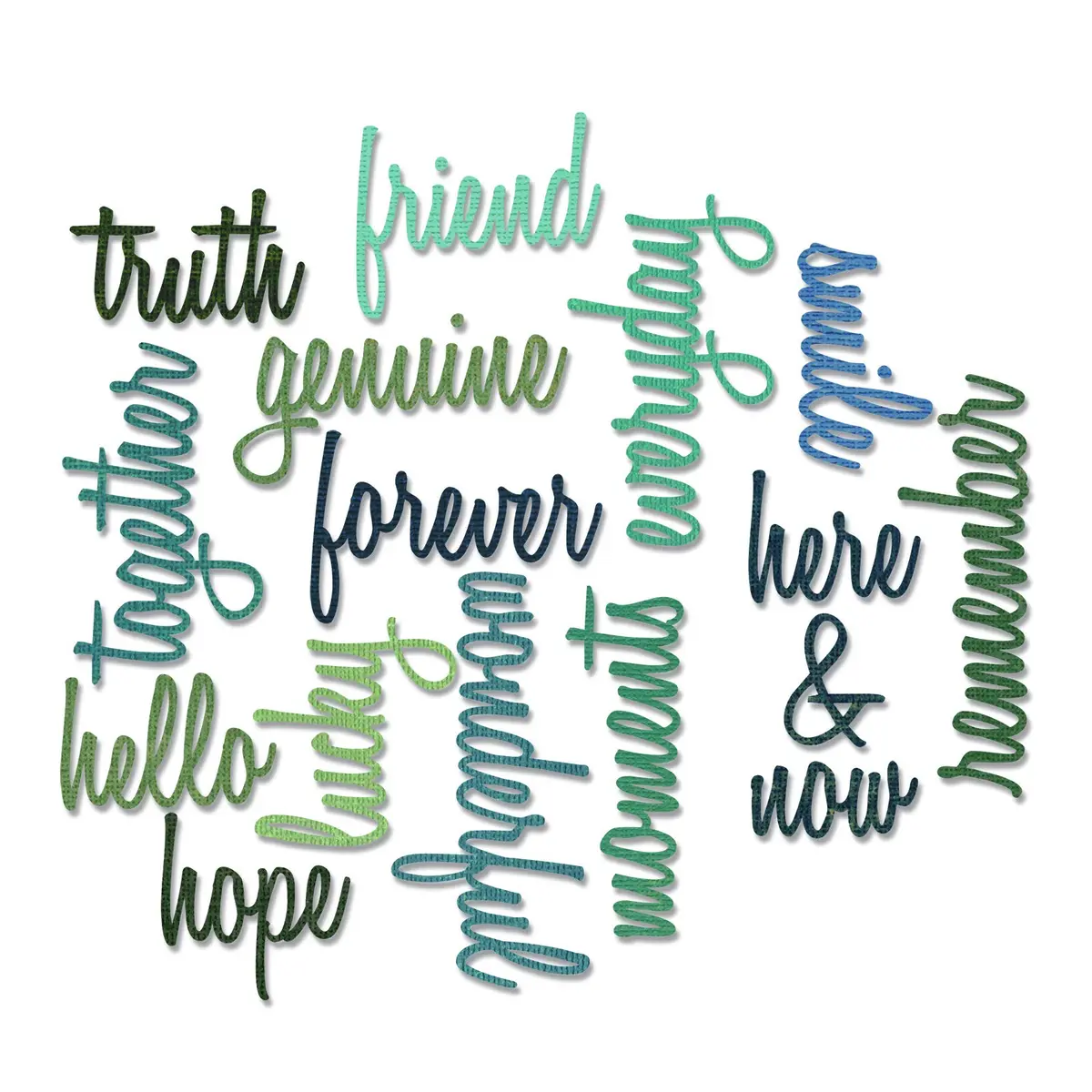 Sizzix Thinlits Die Set Friendship Words Script by Tim Holtz 16 Pack | Cut Intricate Designs from Paper & More - main product image