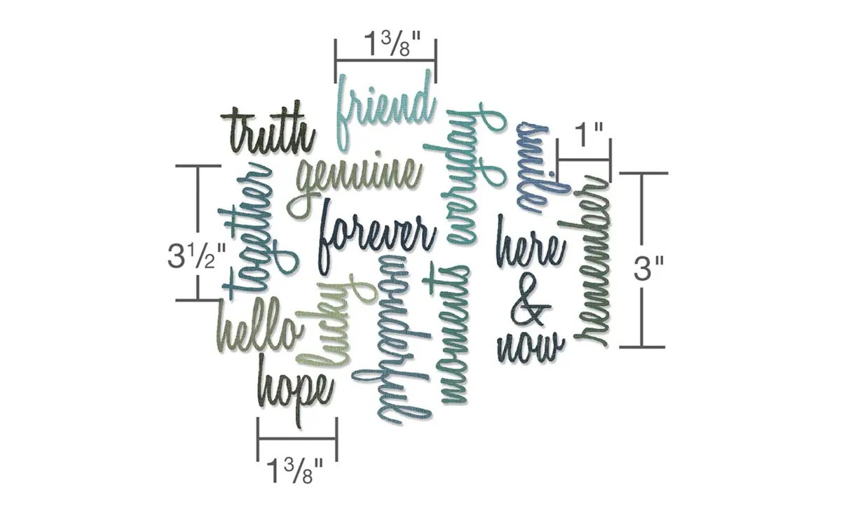 Sizzix Thinlits Die Set Friendship Words Script by Tim Holtz 16 Pack | Cut Intricate Designs from Paper & More - view 5