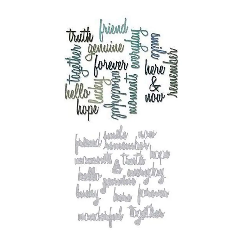 Sizzix Thinlits Die Set Friendship Words Script by Tim Holtz 16 Pack | Cut Intricate Designs from Paper & More - view 3
