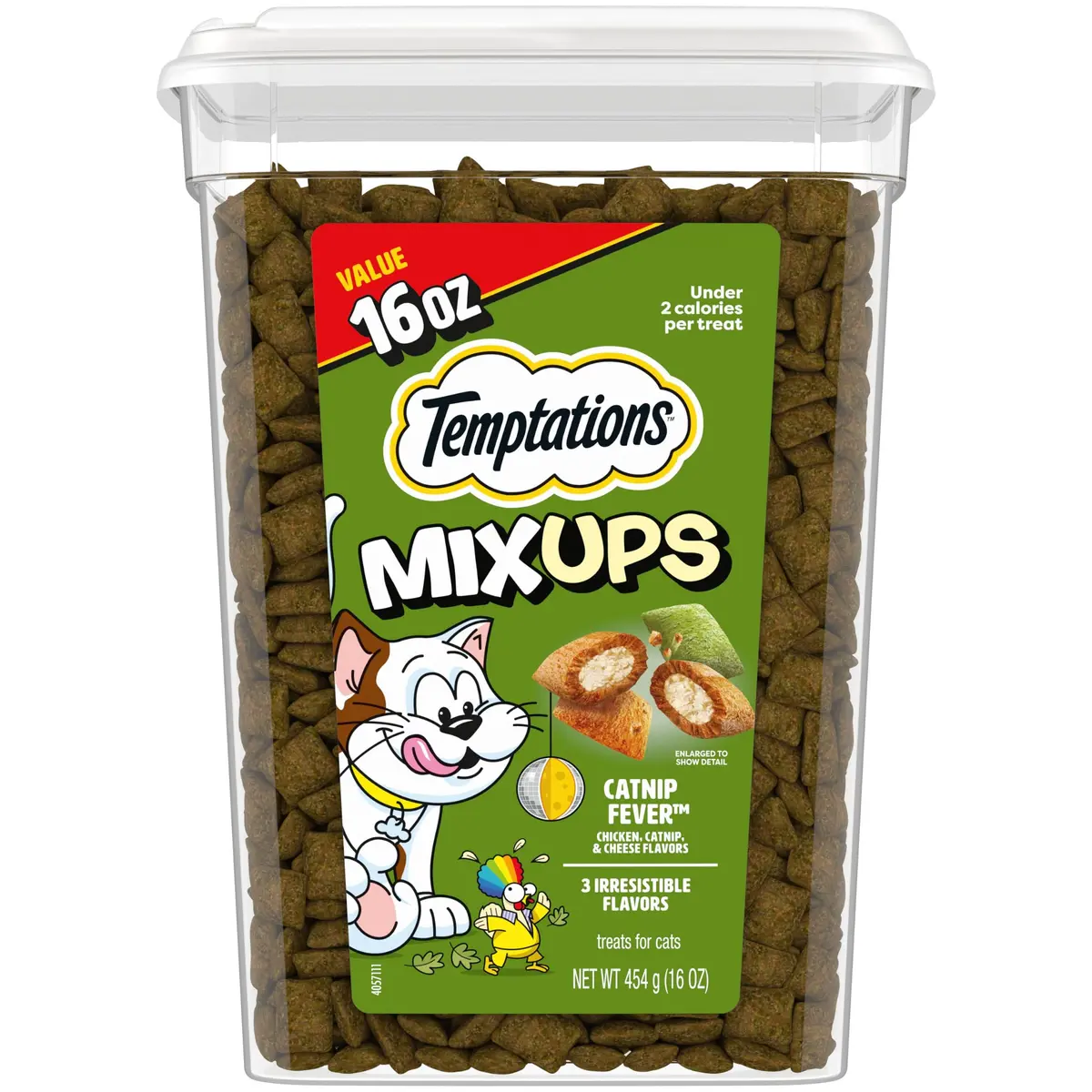 Temptations MixUps Catnip Fever Flavor Crunchy and Soft Cat Treats 454g (16 oz) | Dual Texture Catnip Treats - main product image