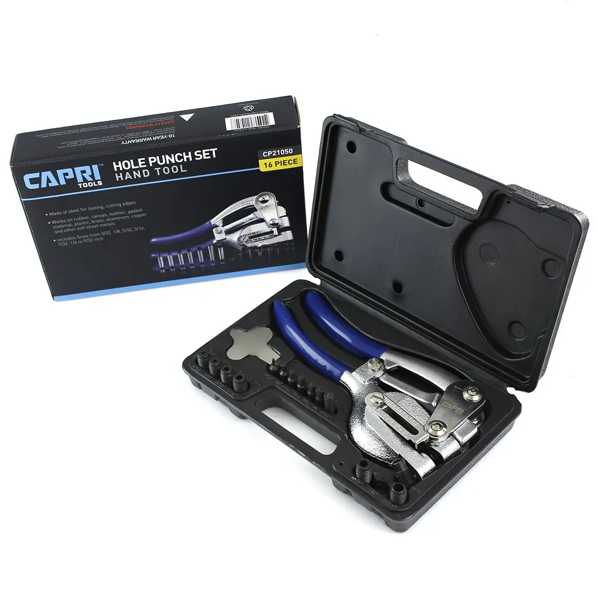 Capri Tools CP21050 Metal Hole Punch Set 16 Piece | Punch Through Thick Metal with Ease - view 7