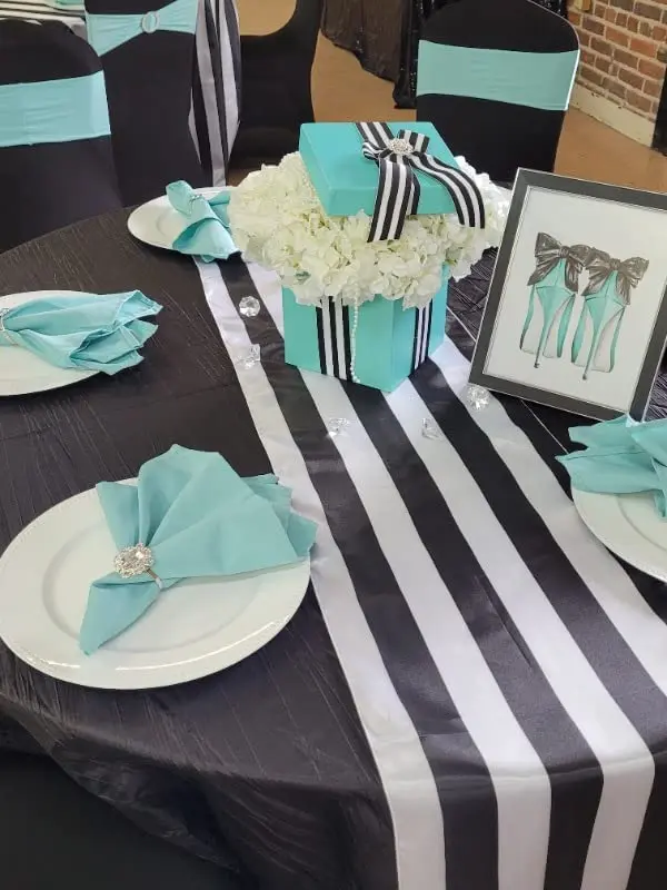 YOUR CHAIR COVERS - 120 Inch Round Crinkle Taffeta Tablecloth - Black, Crushed Shiny Dining Table Cloth for Wedding Party Birthday Baby Bridal Shower - view 3