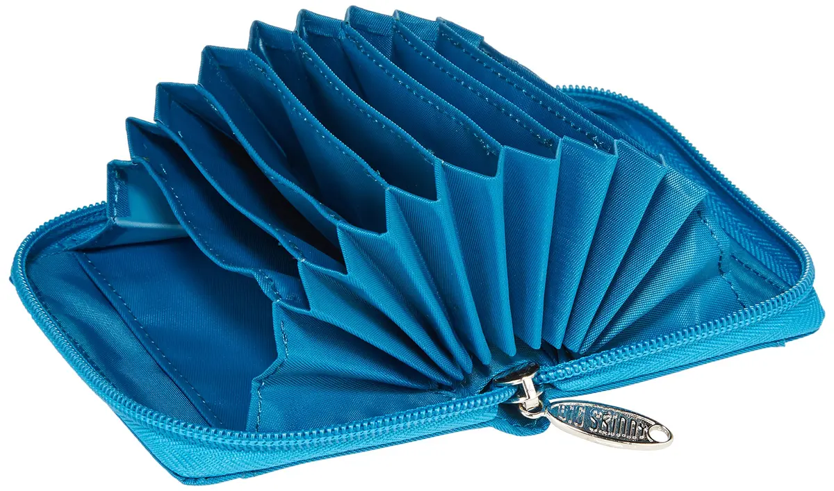 Big Skinny Polka Accordion Card Case Wallet Ocean Blue | Holds 30 Cards, Slim & Lightweight - view 3