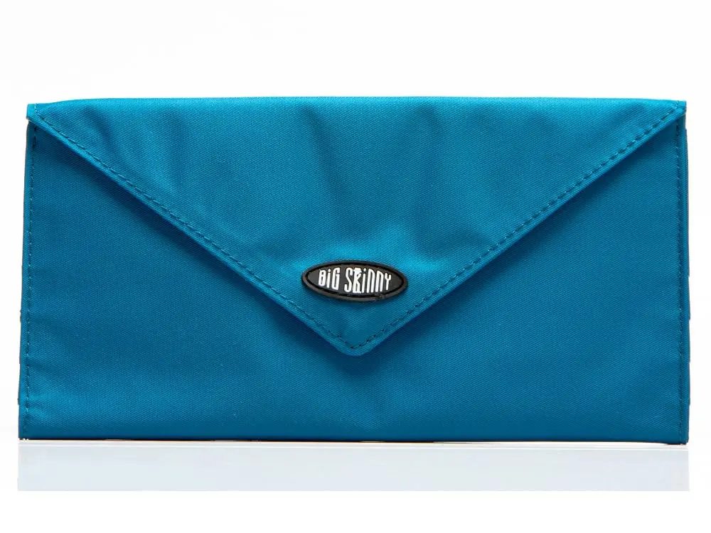 Big Skinny Women's Slimvelope Tri-Fold Checkbook Wallet 16.89cm (7.5in) | Holds 40 Cards, Ocean Blue - main product image