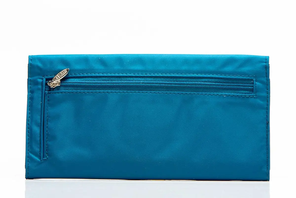 Big Skinny Women's Slimvelope Tri-Fold Checkbook Wallet 16.89cm (7.5in) | Holds 40 Cards, Ocean Blue - view 2