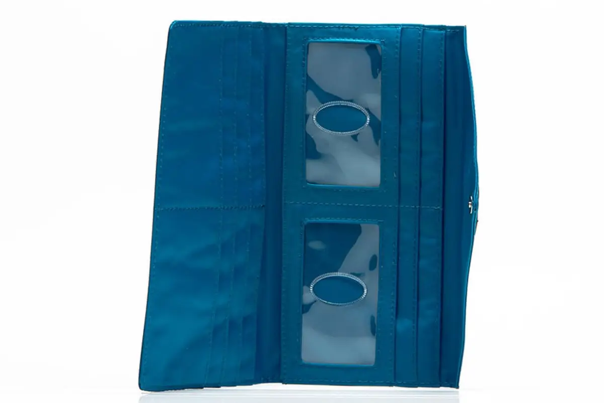 Big Skinny Women's Slimvelope Tri-Fold Checkbook Wallet 16.89cm (7.5in) | Holds 40 Cards, Ocean Blue - view 3