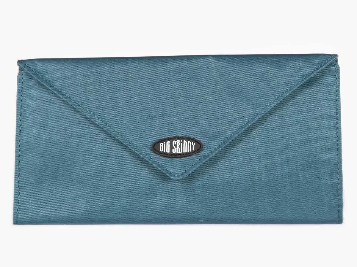 Big Skinny Women's Slimvelope Tri-Fold Checkbook Wallet Teal | Holds 40 Cards - main product image