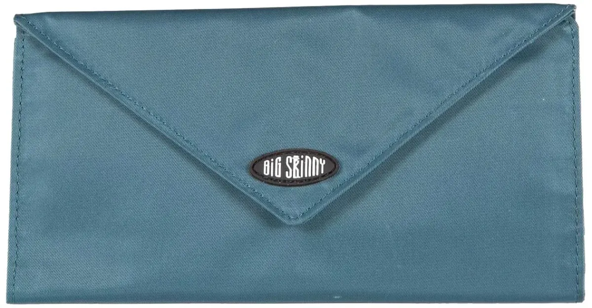 Big Skinny Women's Slimvelope Tri-Fold Checkbook Wallet Teal | Holds 40 Cards - view 4