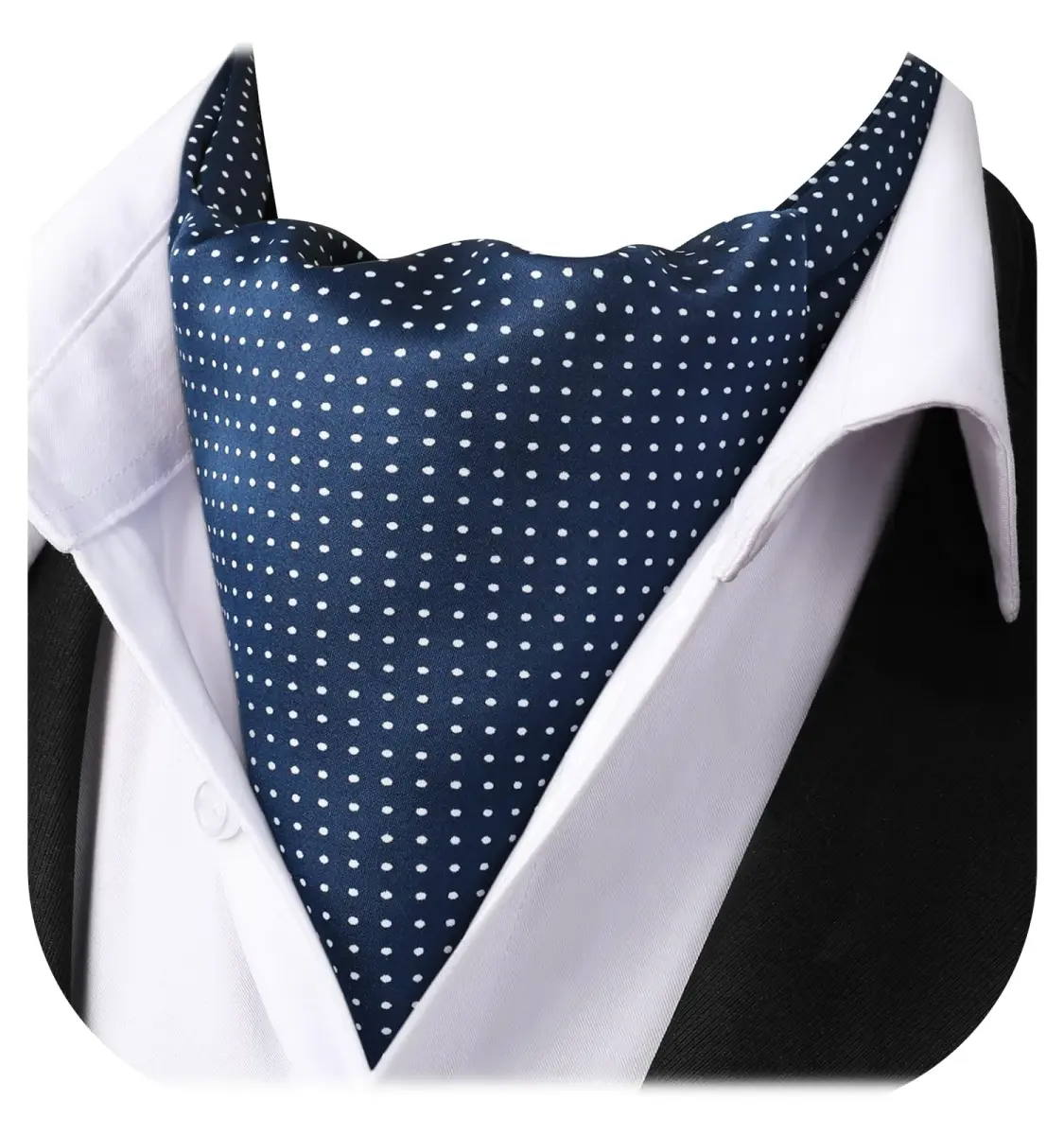 HISDERN Floral Paisley Polka Dot Jacquard Ascot Tie for Men, 126cm (49.6") | Formal Wedding Party Accessory - main product image