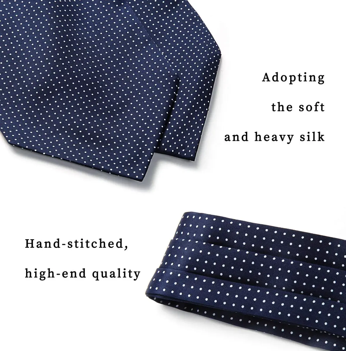 HISDERN Floral Paisley Polka Dot Jacquard Ascot Tie for Men, 126cm (49.6") | Formal Wedding Party Accessory - view 5