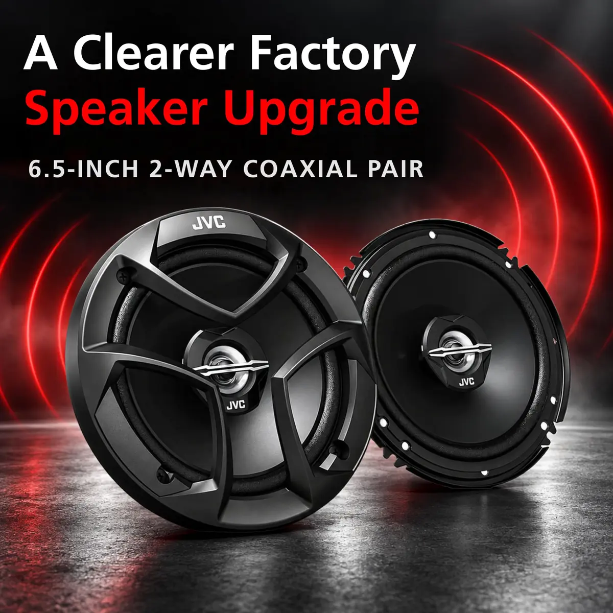 JVC CS-J620 300W 6.5" CS Series 2-Way Coaxial Car Speakers, Set of 2, Mica Cone & PEI Tweeter, Easy Install - view 2