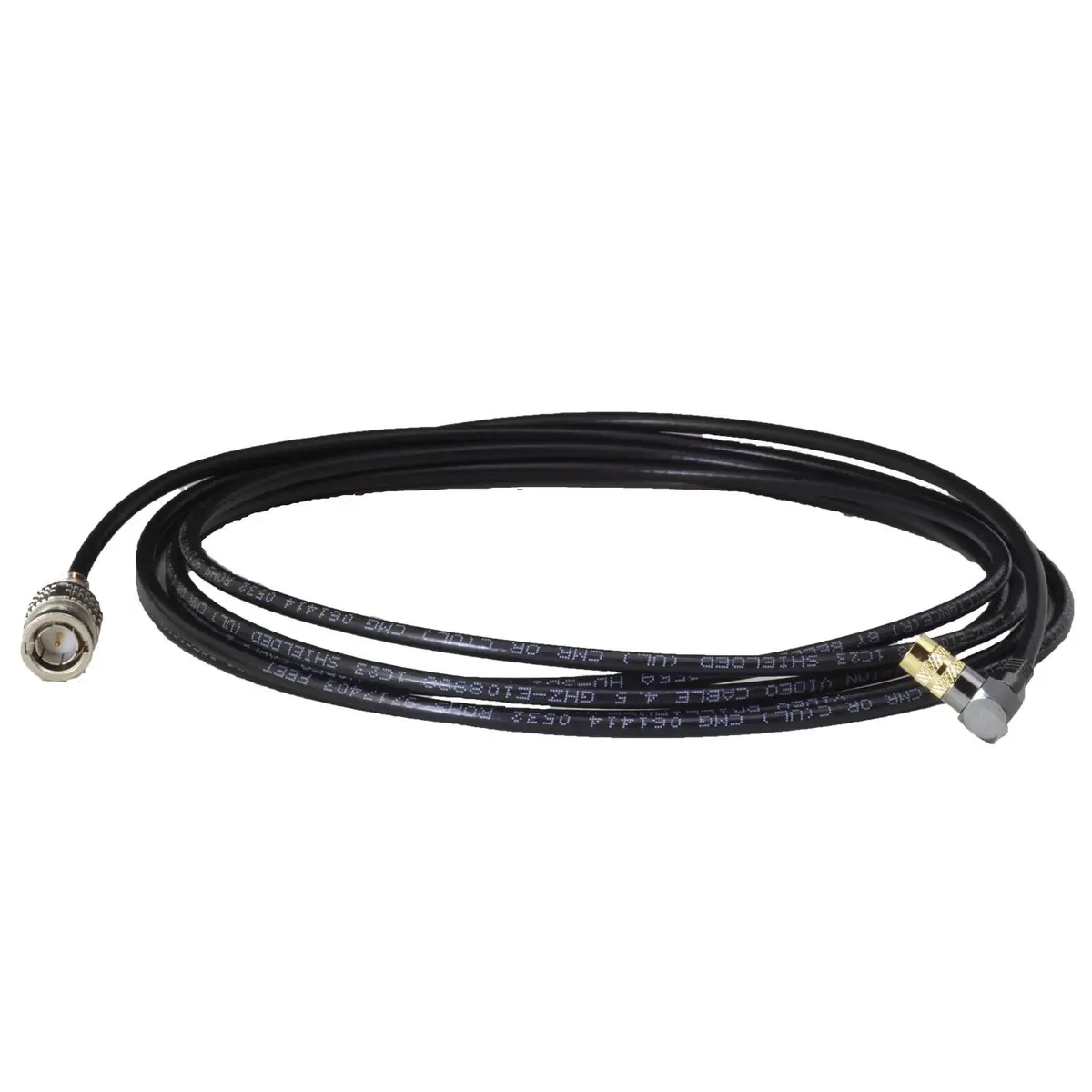Blue Jeans Cable Mini SDI Cable 10 Foot | Belden 1855A Coaxial, BNC to Right-Angle DIN 1.0/2.3, Black - main product image