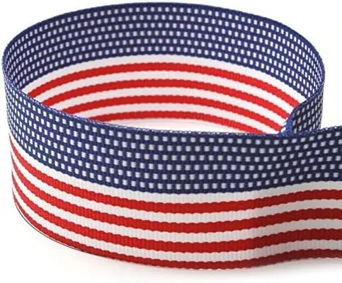 The Ribbon Factory USA Made 1-3/8" American Flag Striped Grosgrain Ribbon | Patriotic 100 Yards - view 4