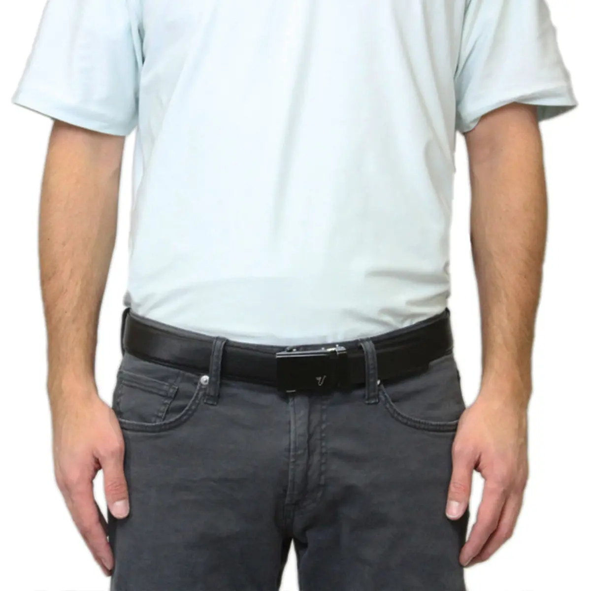 Mission Belt Men's Ratchet Belt - Vader 40 - Black Buckle/Black Leather (39-42) | Perfect Fit, No Holes - view 2