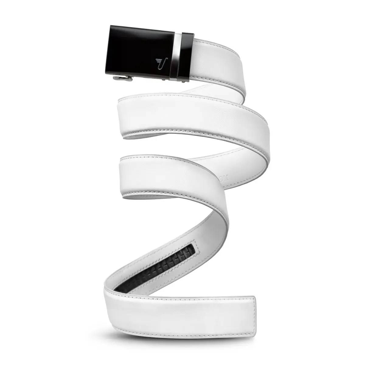 Mission Belt Men's Ratchet Belt - Vader 40 - Black Buckle/White Leather, Small (28-32) | Custom Fit & Support Global Hunger - main product image