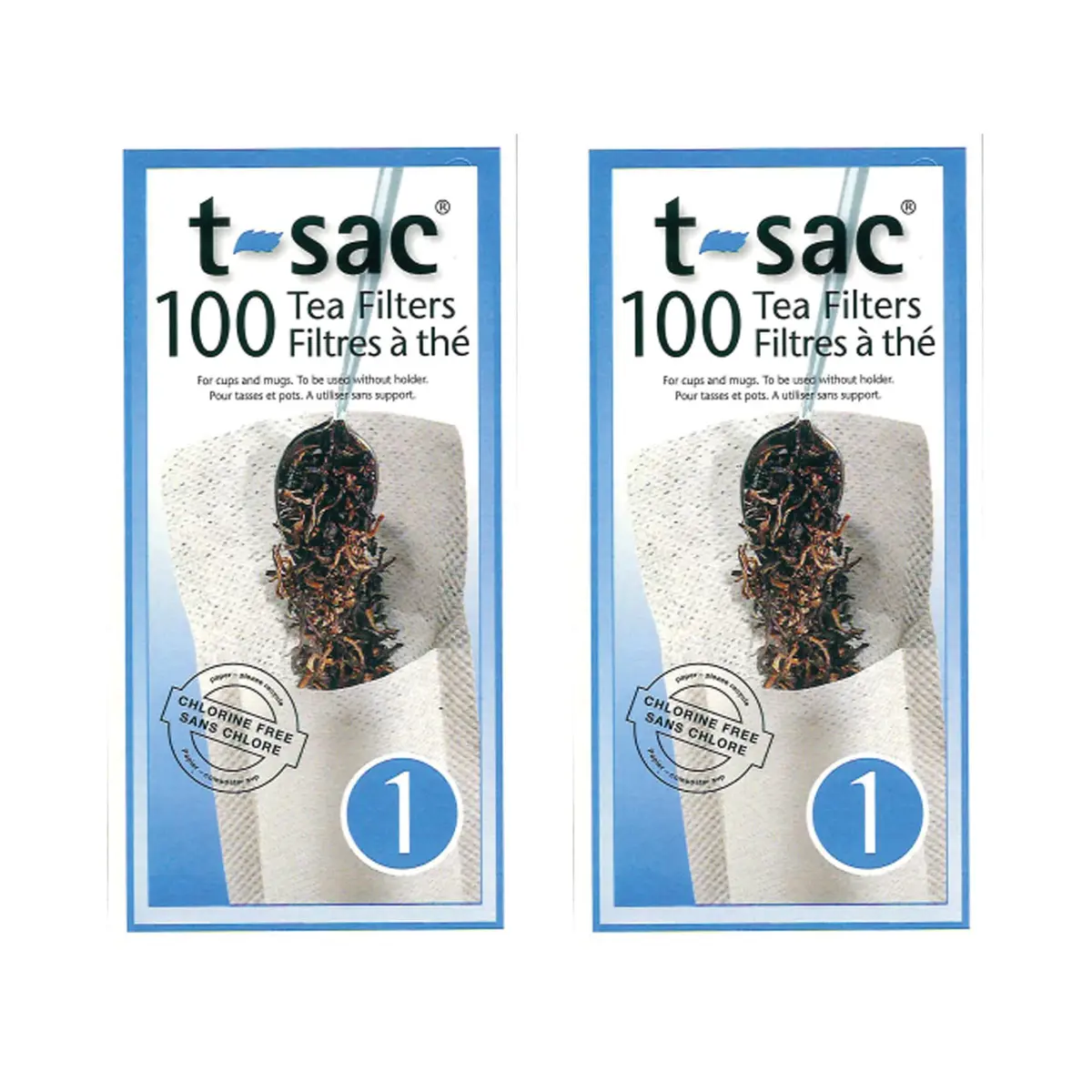 T-Sac Disposable Tea Filter Bags, Number 1-Size, 200 Count | Single-Use, Natural Paper, German Quality - main product image