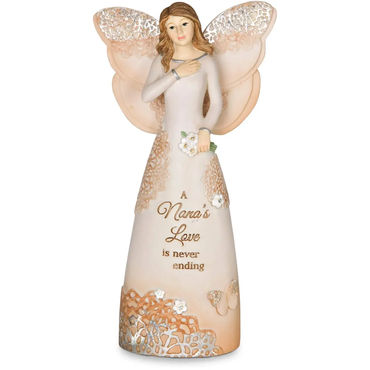 Pavilion Gift Company Nana Angel Figurine 15.24 cm (6-Inch) | "A Nana's Love Is Never Ending" Debossed Sentiment - main product image
