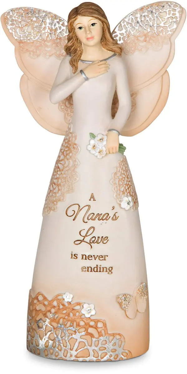 Pavilion Gift Company Nana Angel Figurine 15.24 cm (6-Inch) | "A Nana's Love Is Never Ending" Debossed Sentiment - main product image