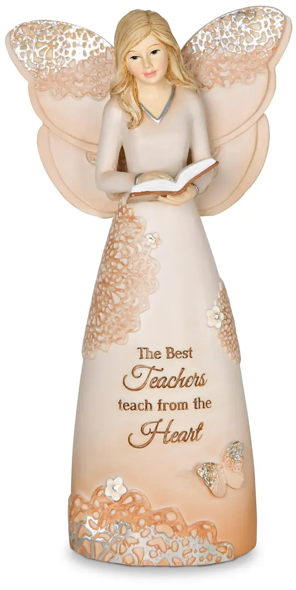 Pavilion Gift Company Floral Angel Figurine 15cm (6") | The Best Teachers Teach from The Heart - main product image