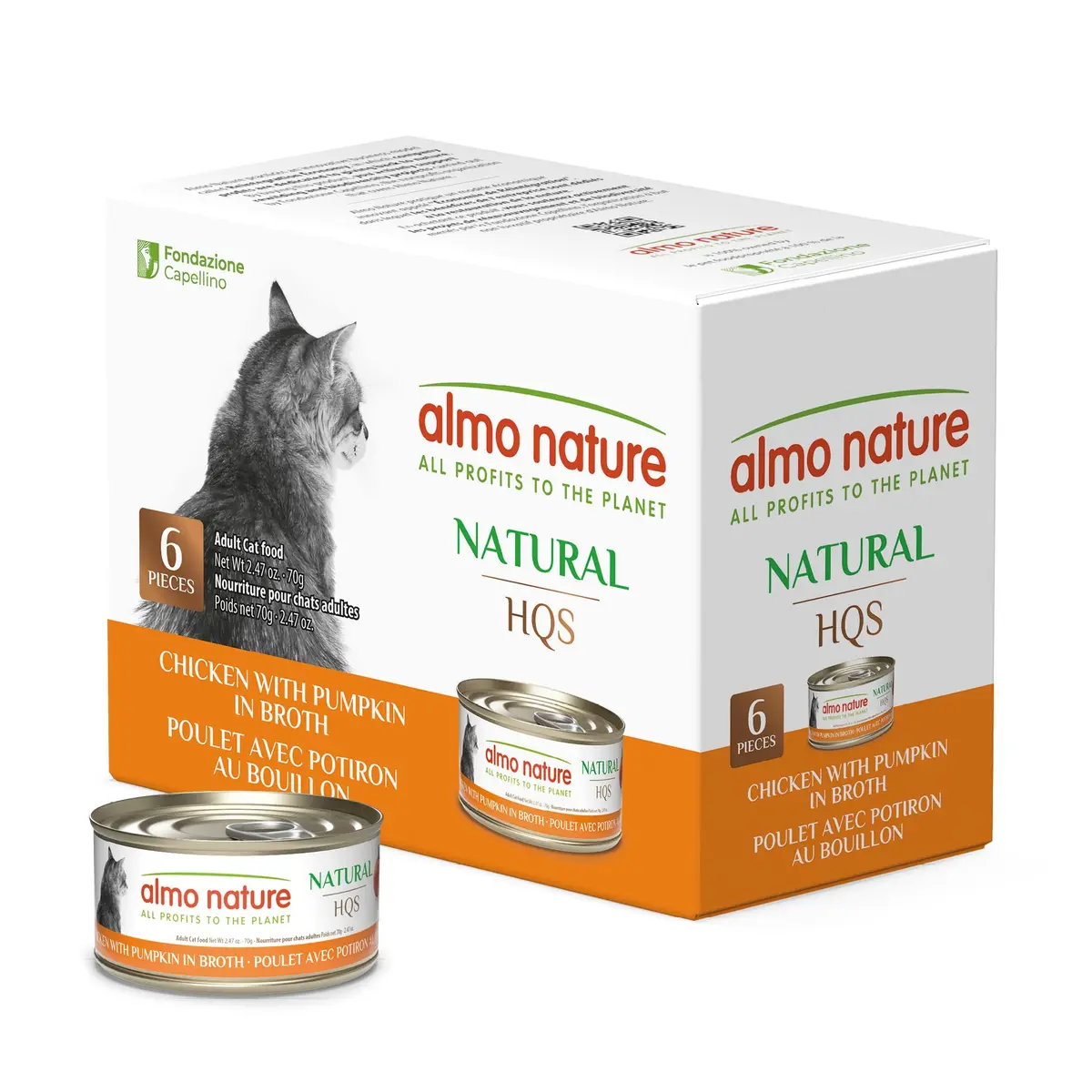 almo nature HQS Natural Wet Cat Food Chicken with Pumpkin 2.47oz | Grain Free & Additive Free - main product image
