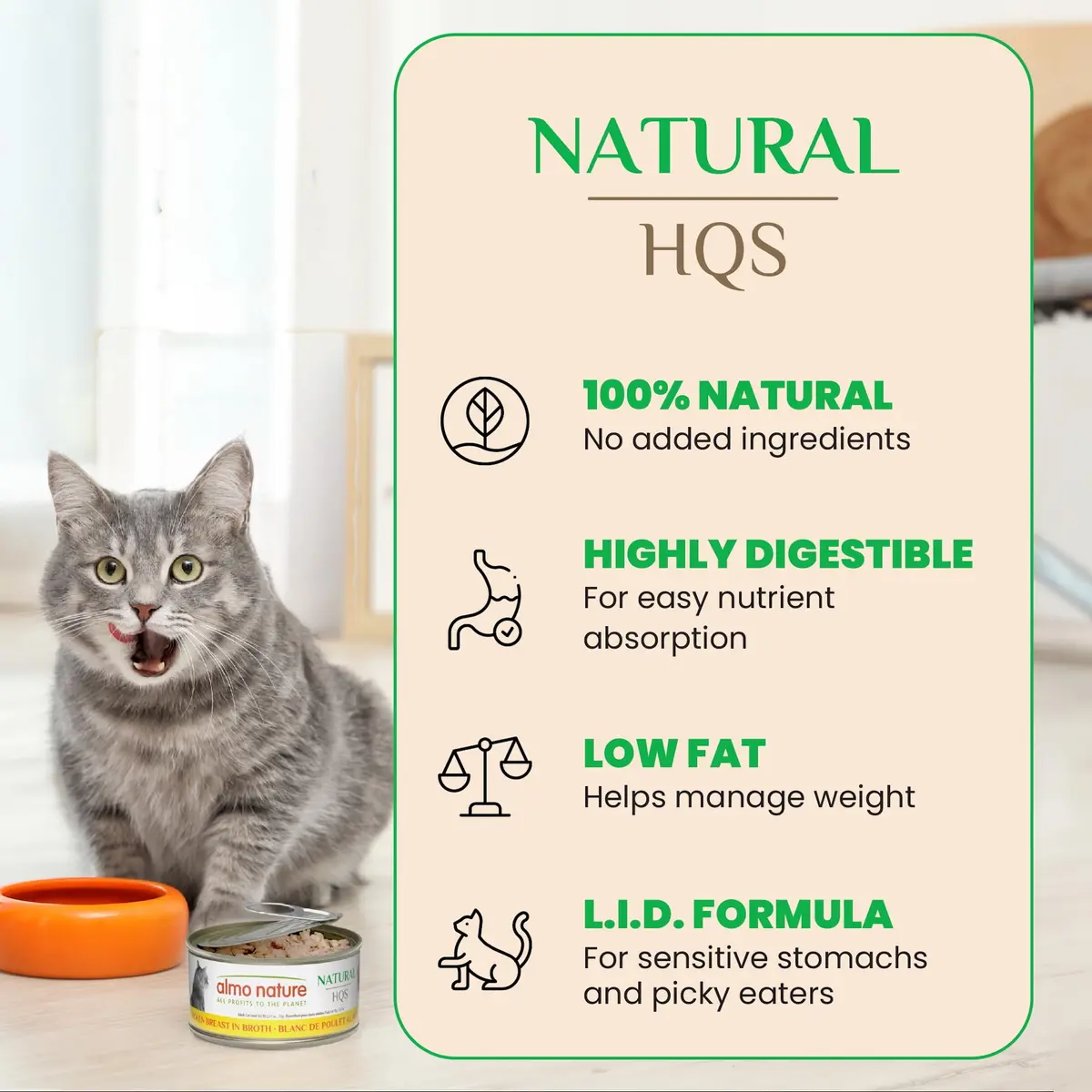 almo nature HQS Natural Wet Cat Food Chicken with Pumpkin 2.47oz | Grain Free & Additive Free - view 2
