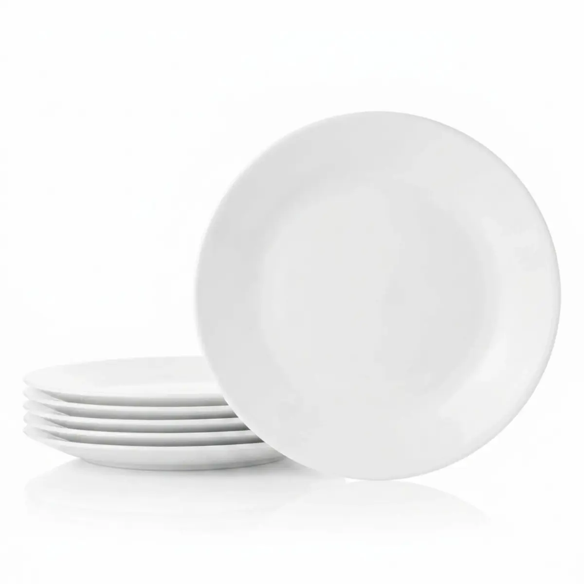 Corelle Winter Frost White Appetizer Plates 17.1cm (6.75-Inch) | Set of 6 Lightweight & Chip-Resistant Round Plates - main product image