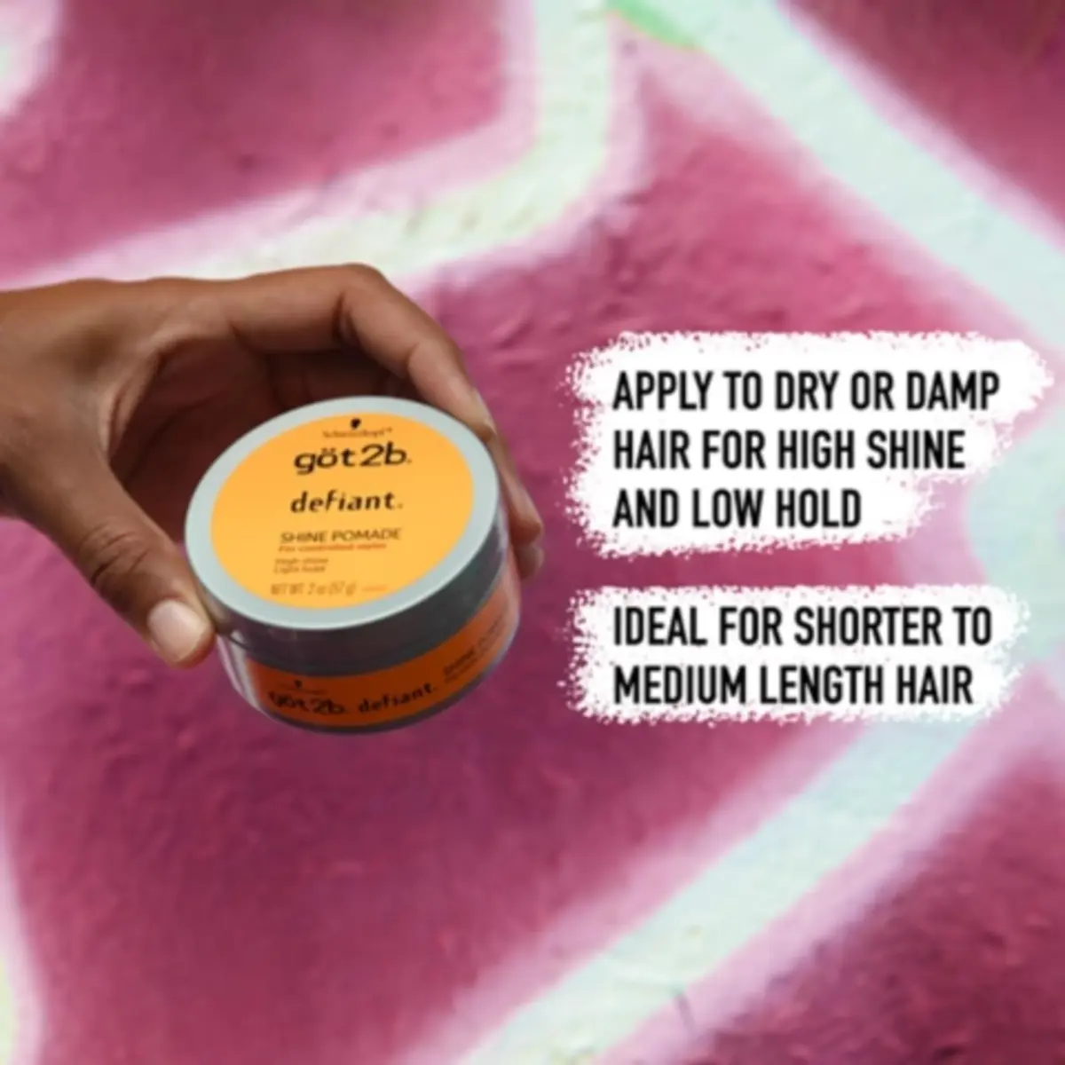 Got2B Defiant Shine Pomade 2 Ounce (Pack of 6) | High Shine, Light Hold for Controlled Styles - view 5