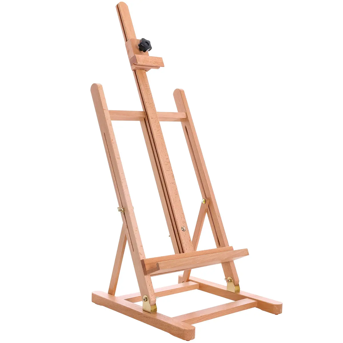 U.S. Art Supply Medium Wooden H-Frame Studio Tabletop Easel | Adjustable Stand, Holds Up To 27" Canvas, Portable Table Top Easel for Painting - main product image