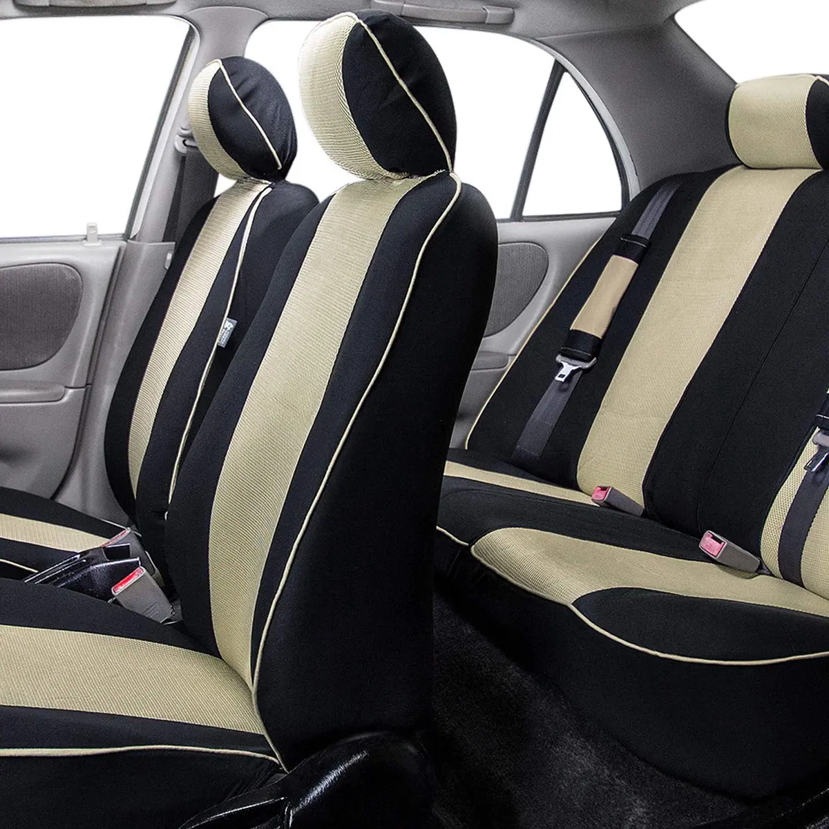 FH Group Car Seat Covers Three Row 7 Seater | Universal Fit, Breathable Foam Padding (enables cool comfort) - view 3
