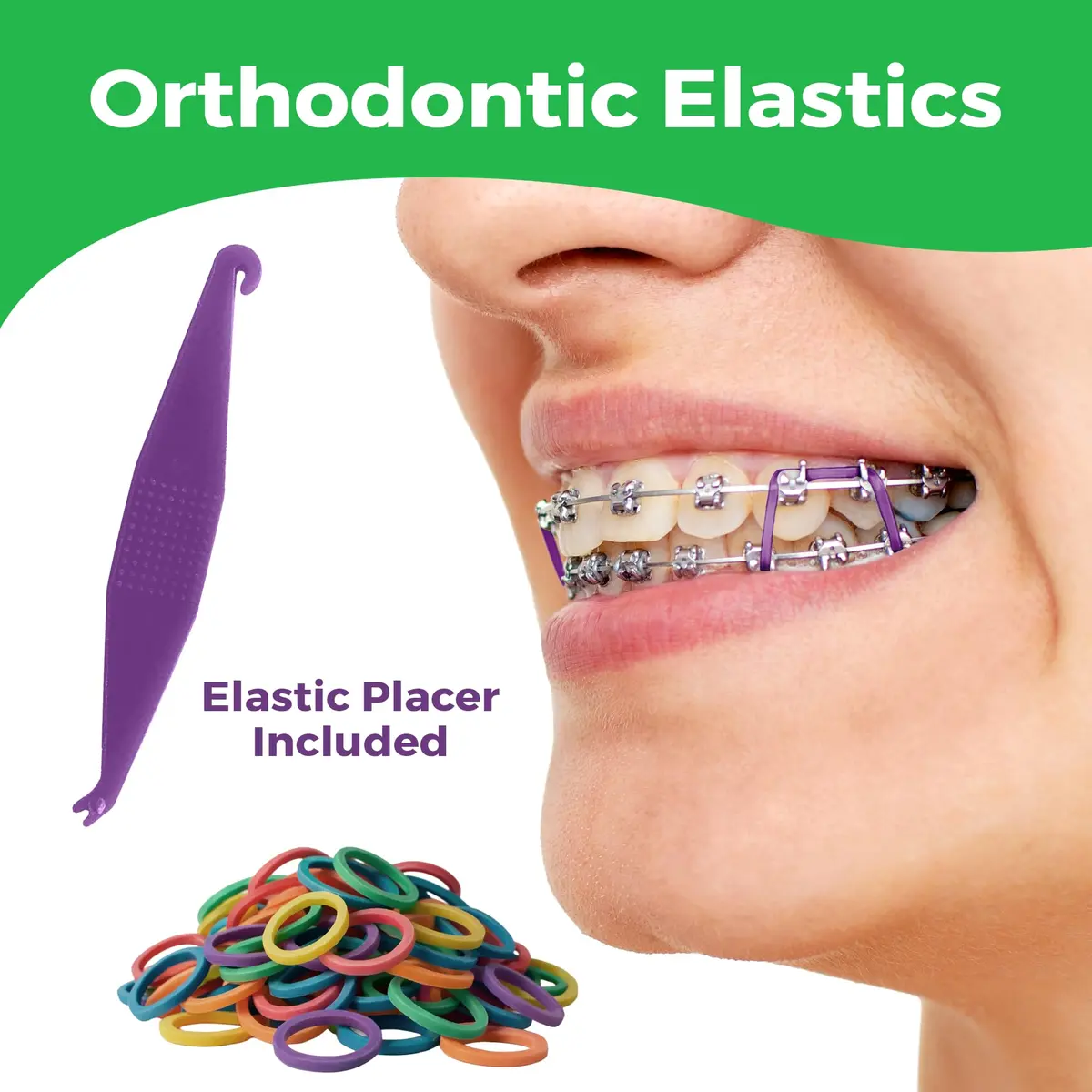 Prairie Horse Supply Orthodontic Rubber Bands 1/4in Medium Neon | Versatile Dental & Craft Elastic - view 2