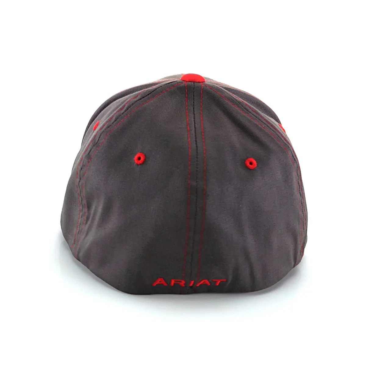 ARIAT Men's Flexfit Cap, Embroidered Shield Logo, Gray/Red, Small-Medium | Casual Fitted Baseball Cap with Embroidery - view 5