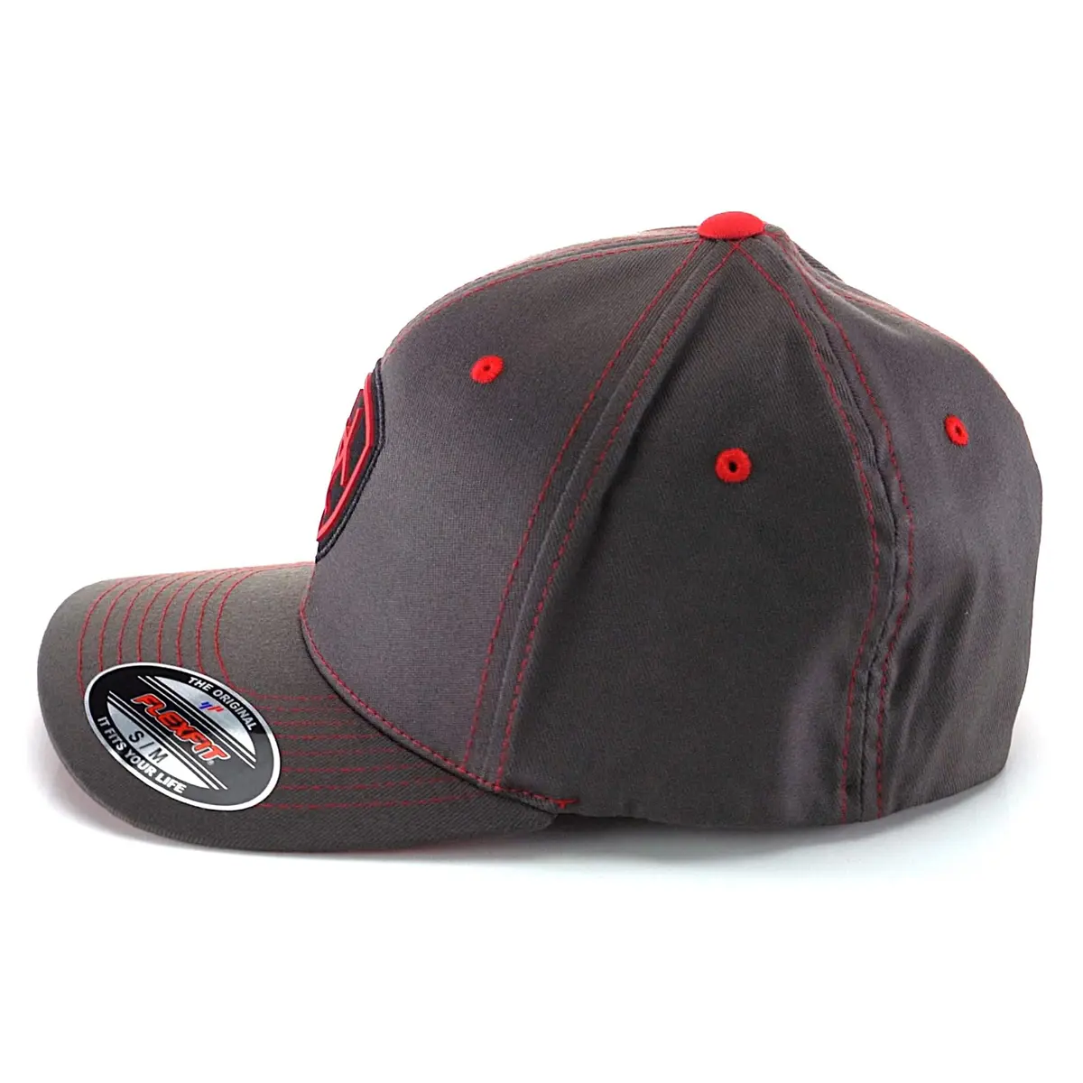 ARIAT Men's Flexfit Cap, Embroidered Shield Logo, Gray/Red, Small-Medium | Casual Fitted Baseball Cap with Embroidery - view 6